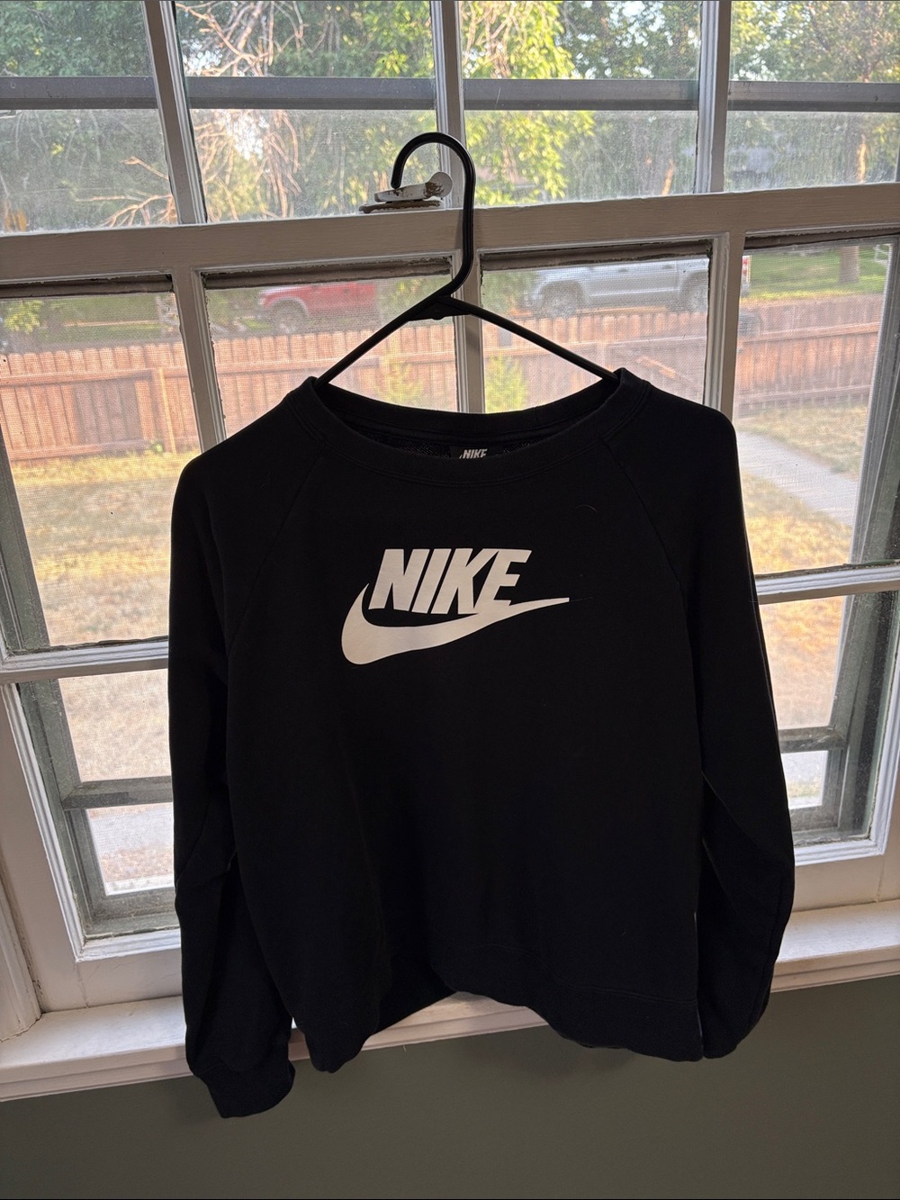 Nike Black Crewneck Sweatshirt with White Swoosh